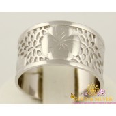 Серебряное кольцо с цветами 10279